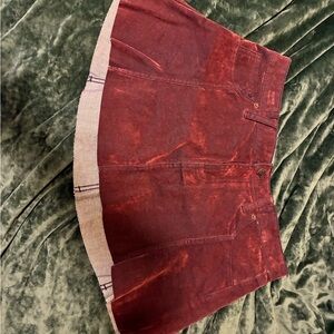Women's Red Denim Skirt